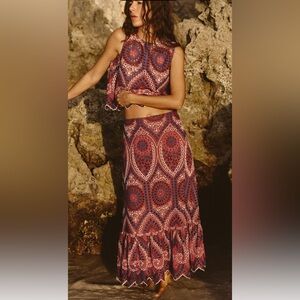 Zara Openwork Embroidered Top and Skirt Set